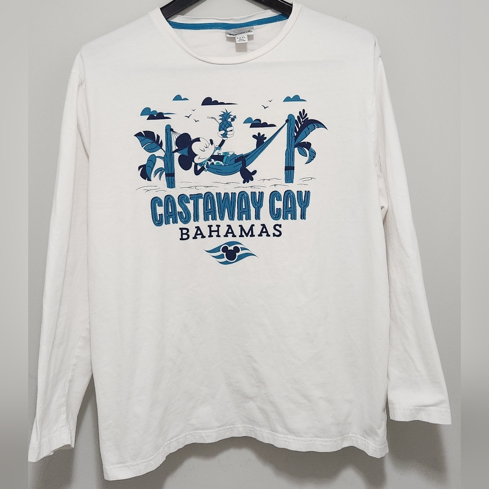 Disney Men's Rare Castaway Cay Bahama Long Sleeve T-shirts Size XXXL